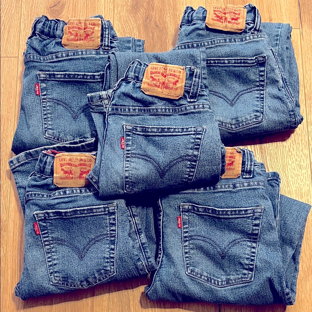 4  Big kids Levi’s 511 Straight Regular Red Tab Adjustable Waist 27W 29L size 14